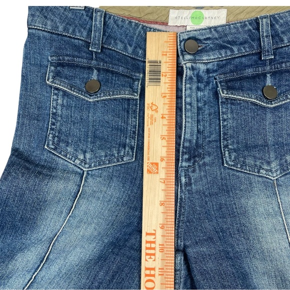 Stella McCartney Denim Jeans Bootcut Women Size 28 Blue  Flip Pockets Patched - Picture 14 of 15